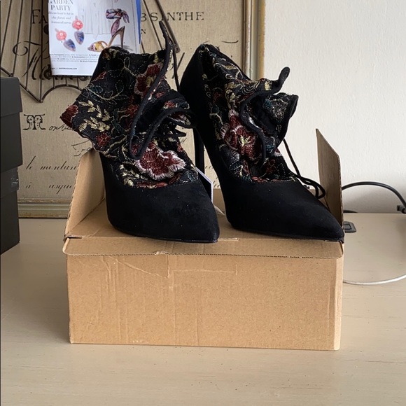 ZARA BASIC COLLECTION FLORAL BOOTIES - Picture 3 of 8